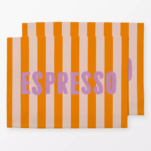 Tischset Espresso Lila Orange Streifen