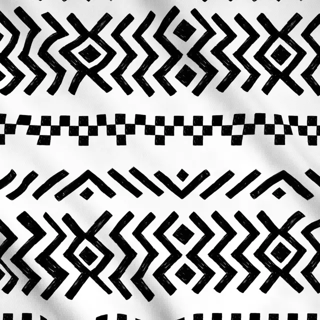 Meterware Marokko Lines Black & White