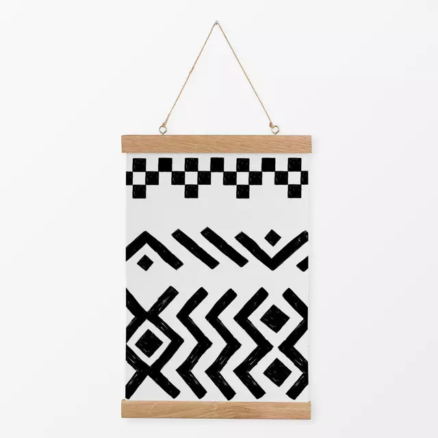 Textilposter Marokko Lines Black & White