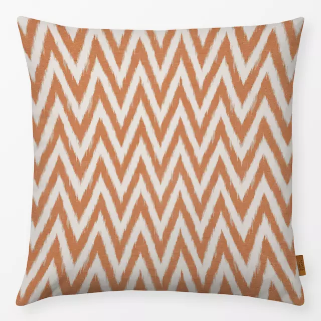 Kissen Zigzag Ikat Brown