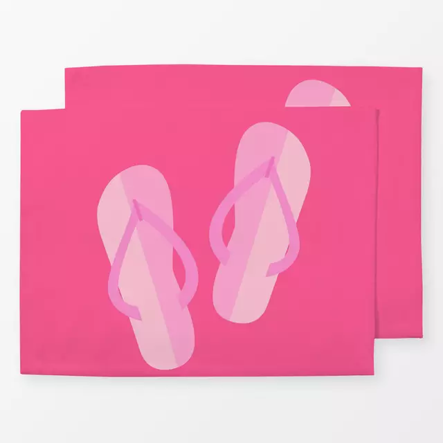 Tischset Pink Summer Flip Flops