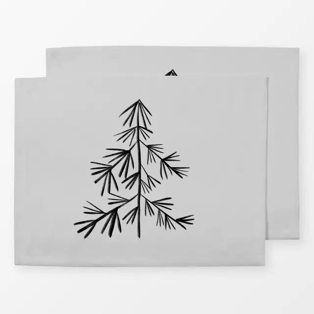 Tischset Tannenbaum Zweige GRAU