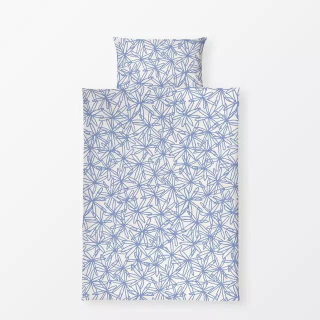 Bettwäsche Floral Net blau beige