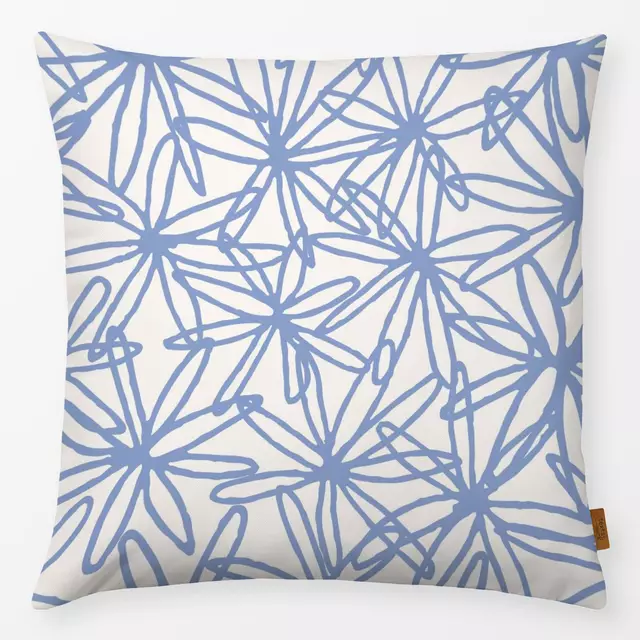 Kissen Floral Net blau beige