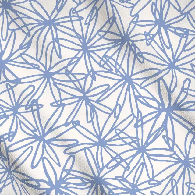 Meterware Floral Net blau beige