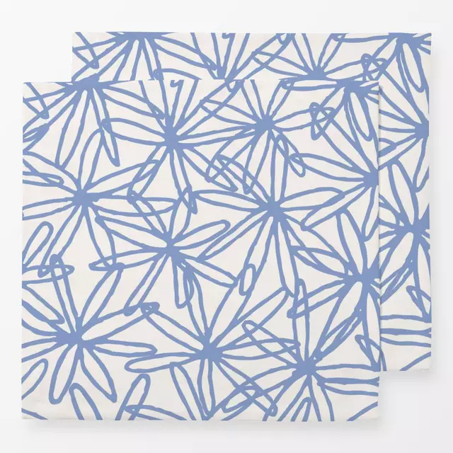 Floral Net blau beige