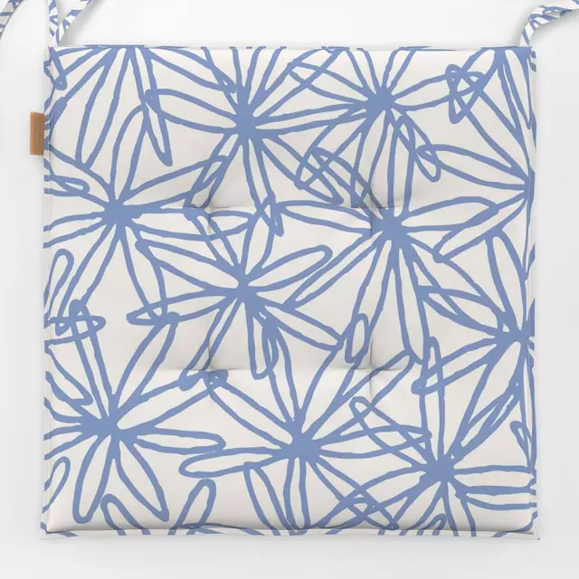 Sitzkissen Floral Net blau beige