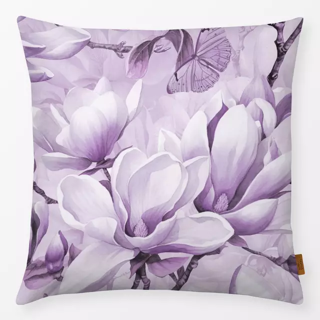 Kissen Magnolia And Butterfly Purple