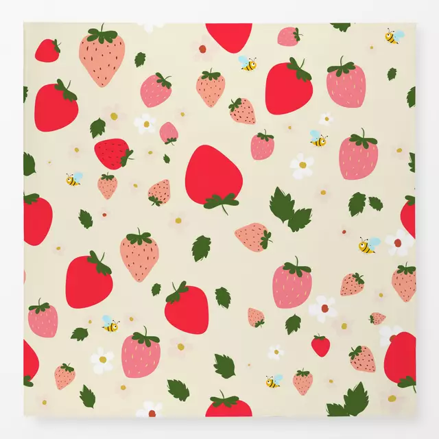 Tischdecke Erdbeerliebe Vanille