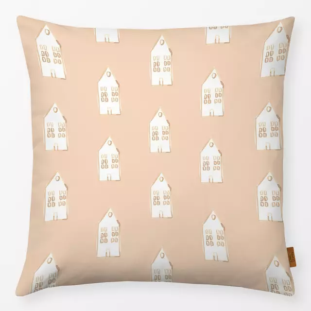 Kissen Cozy Christmas - Houses beige