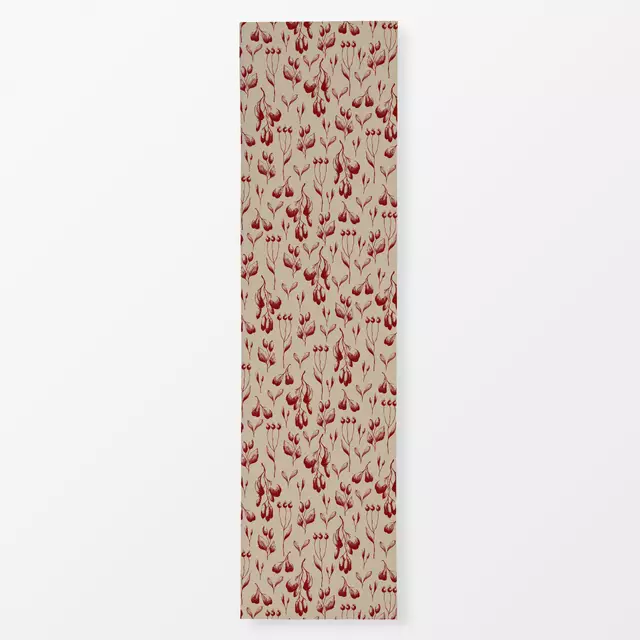 Tischläufer Mistelzweige rot auf sand