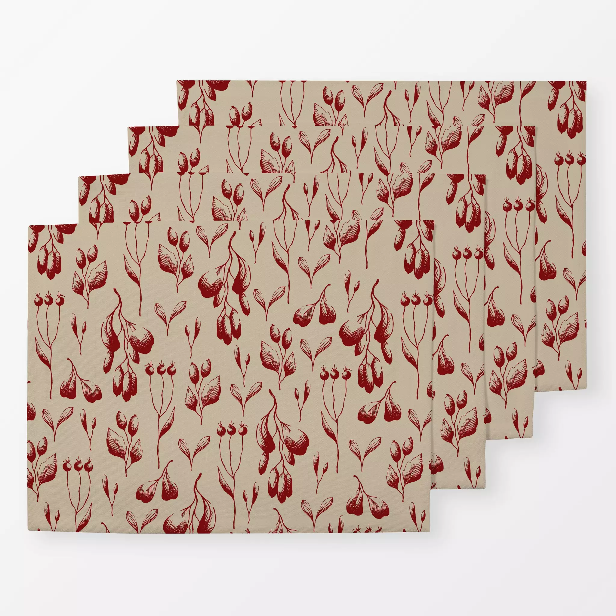 Tischset Mistelzweige rot auf sand Mistelzweige rot auf sand