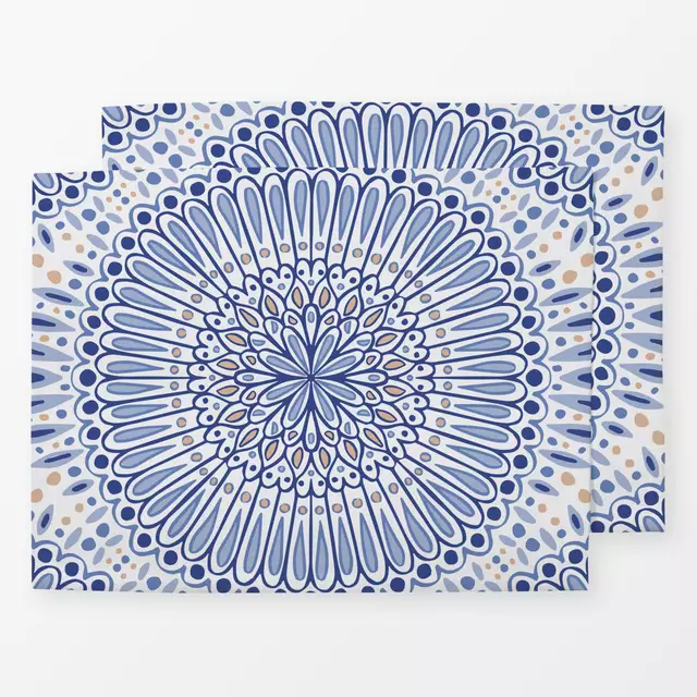 Tischset Mandala blau