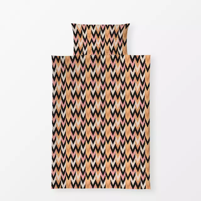 Bettwäsche Zigzag Ikat Orange Rose