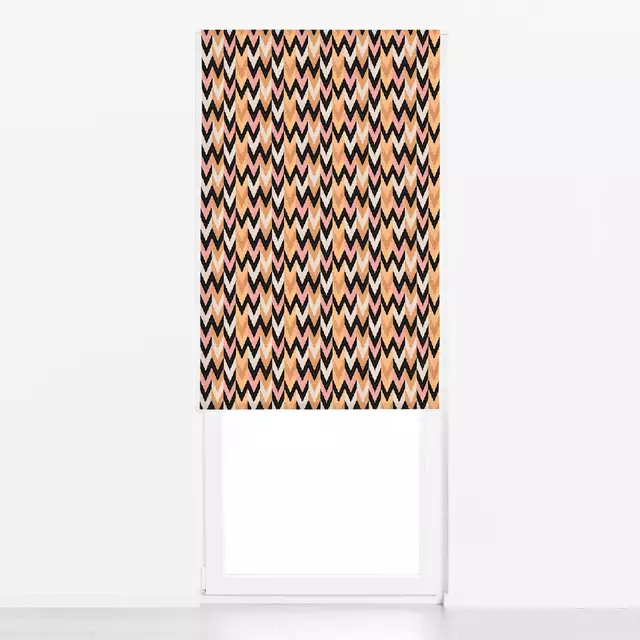Raffrollo Zigzag Ikat Orange Rose