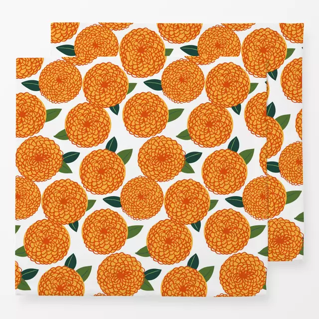 Servietten Dahlien Kreise Muster Orange
