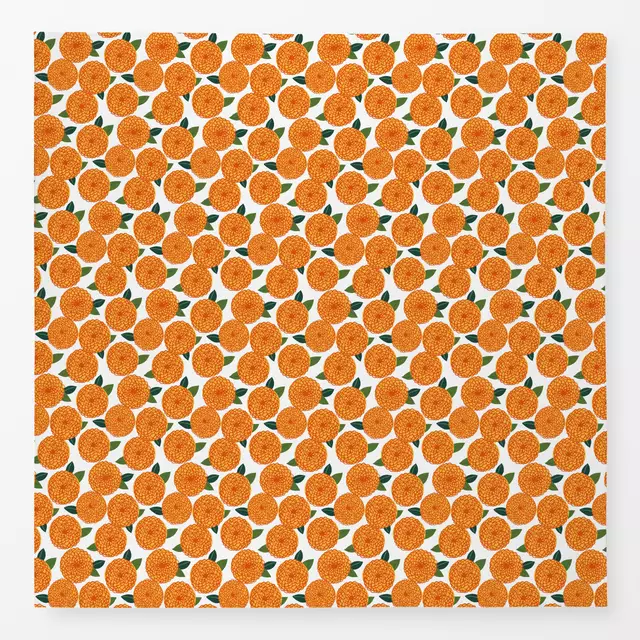 Tischdecke Dahlien Kreise Muster Orange