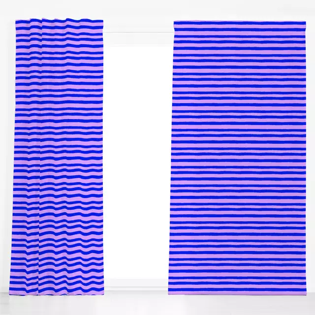 Dekovorhang Bold Stripe blau flieder No1