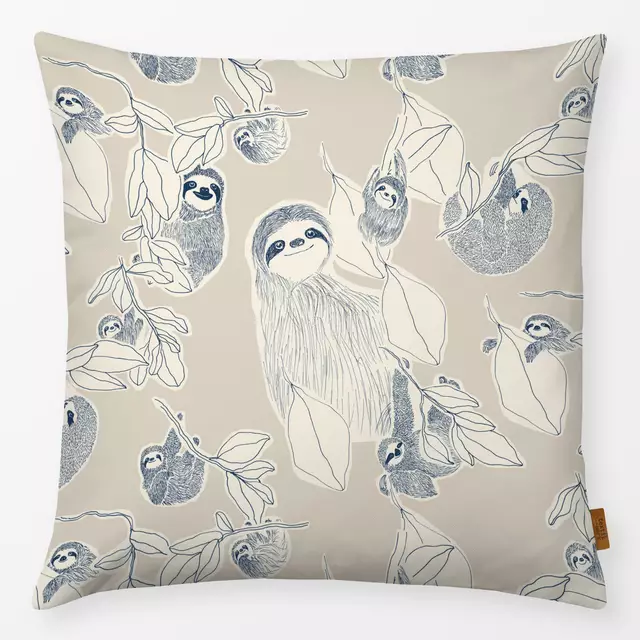 Kissen Lazy Sloths Beige