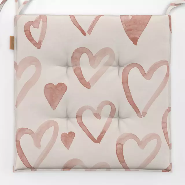 Sitzkissen Lineart Retro Aquarell Hearts