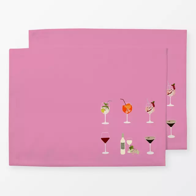 Tischset Cocktails Pink