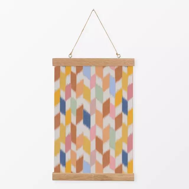 Textilposter Rhomboid Ikat Colorful