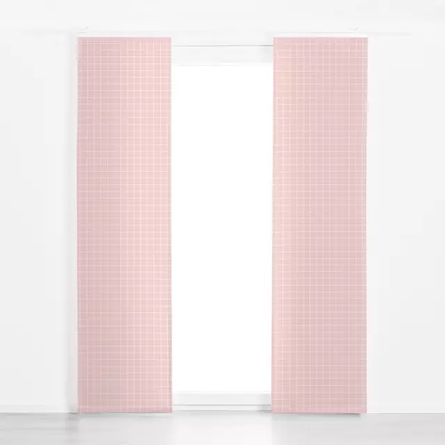Flächenvorhang Thin Checks Rosé