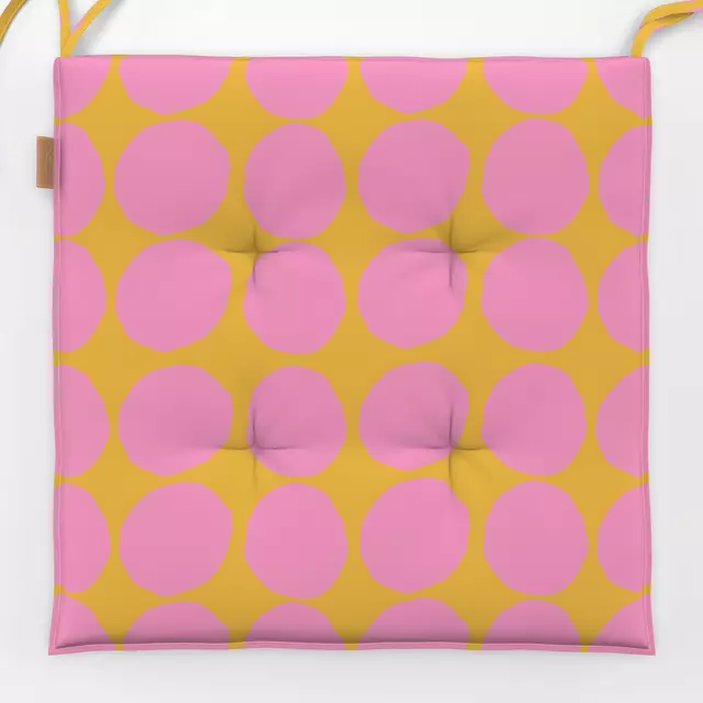 Sitzkissen Punkte treffen gelb & rosa