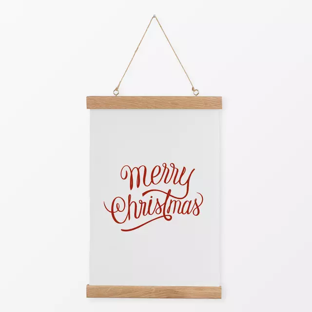 Textilposter Vintage Holidays Merry Red