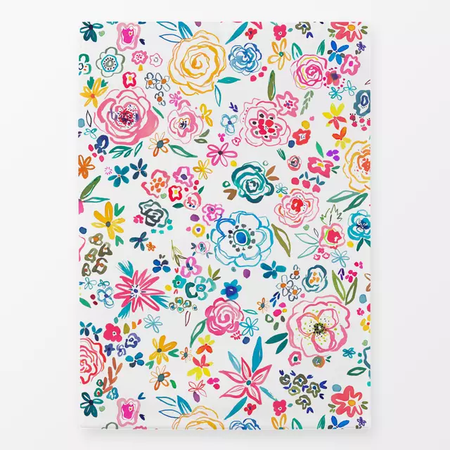 Geschirrtuch Colorful Line Art Floral