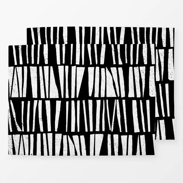 Tischset Shattered Stripes Black&White