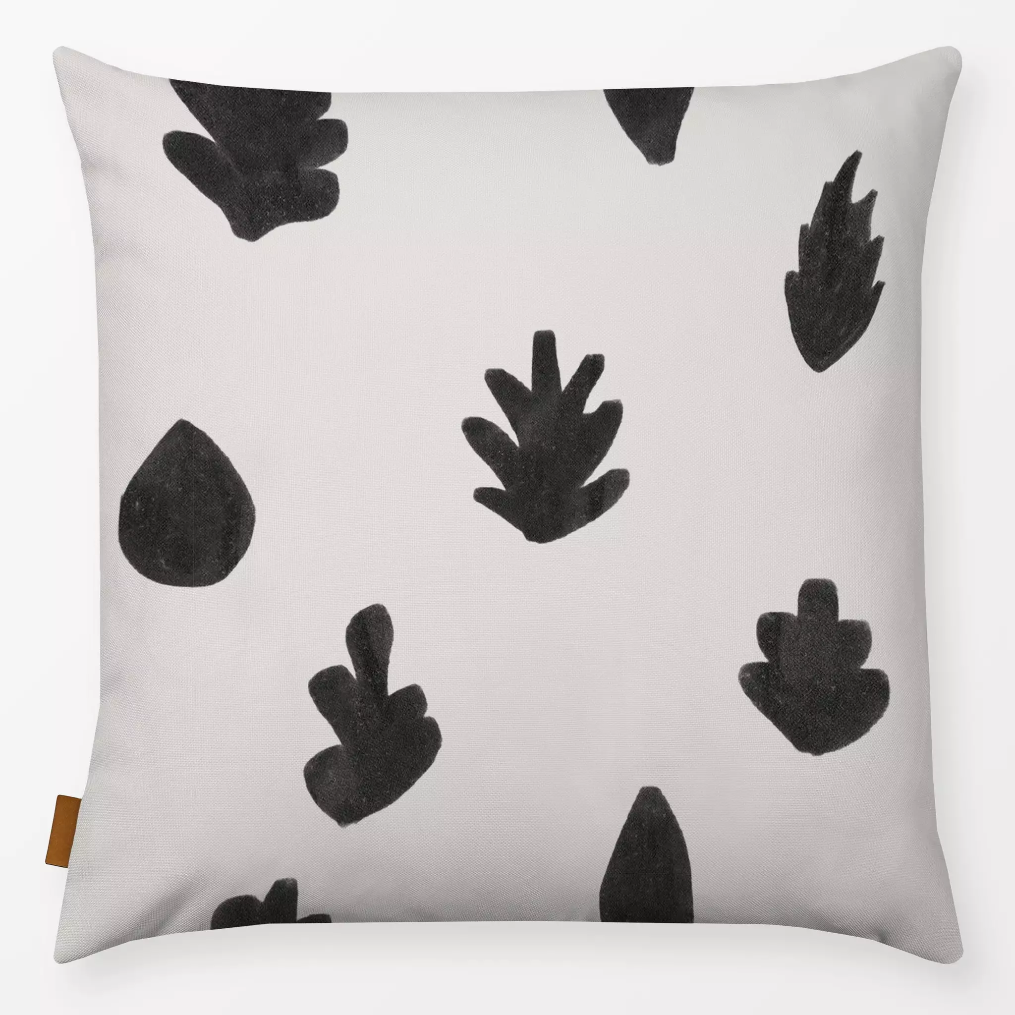 Kissen Herbst Blätter Schwarz Beige Herbst Blätter Schwarz Beige
