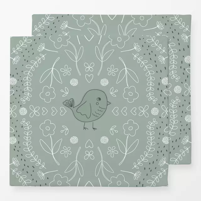 Servietten Bird Ornament naturals grün