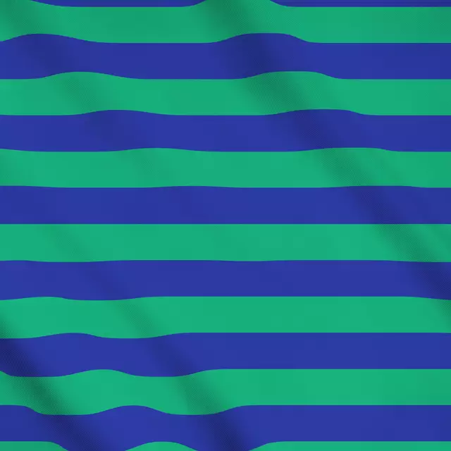 Meterware Horizontale Streifen blau&grün