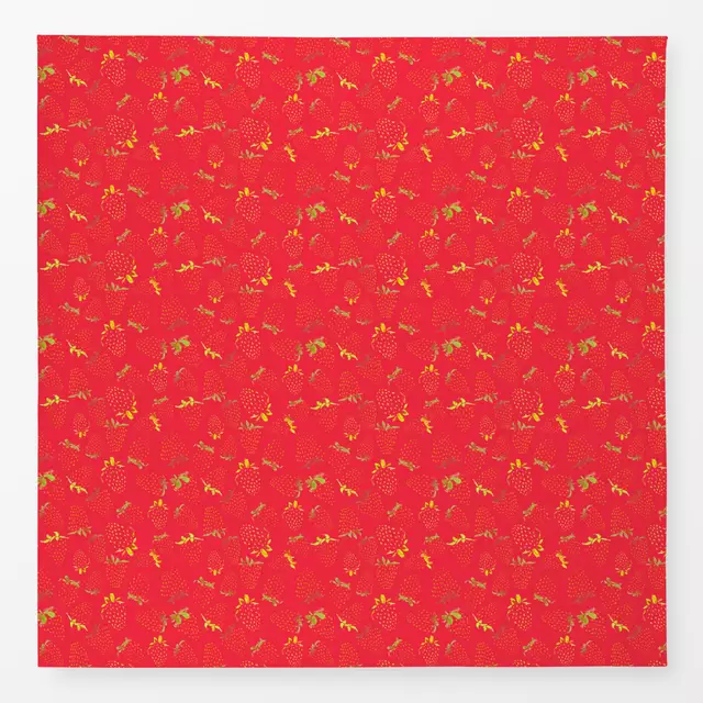 Tischdecke Erdbeeren Allover rot gelb