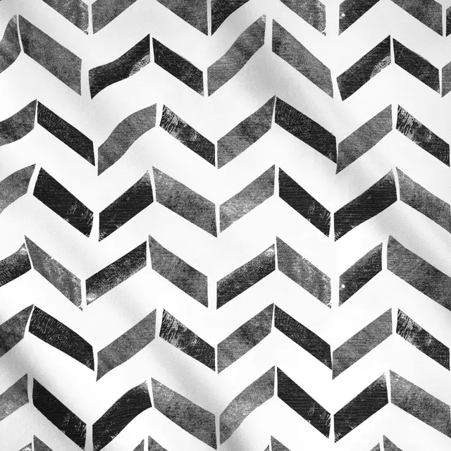 Meterware Zigzag  Lines Black&White