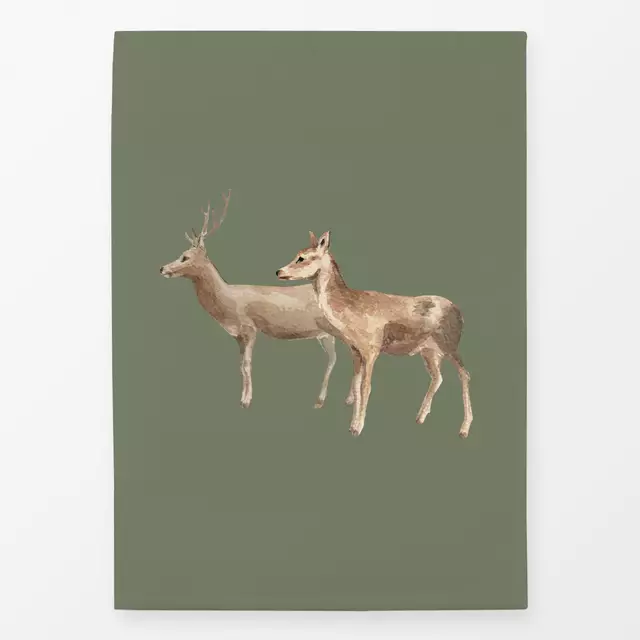 Geschirrtuch Rehe oilgreen