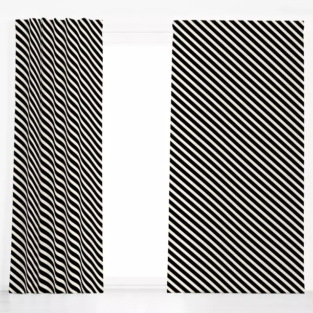 Dekovorhang Stripes diagonal small black