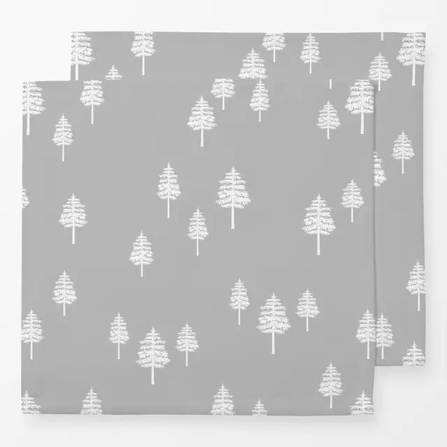 Servietten White Winter Forest grey