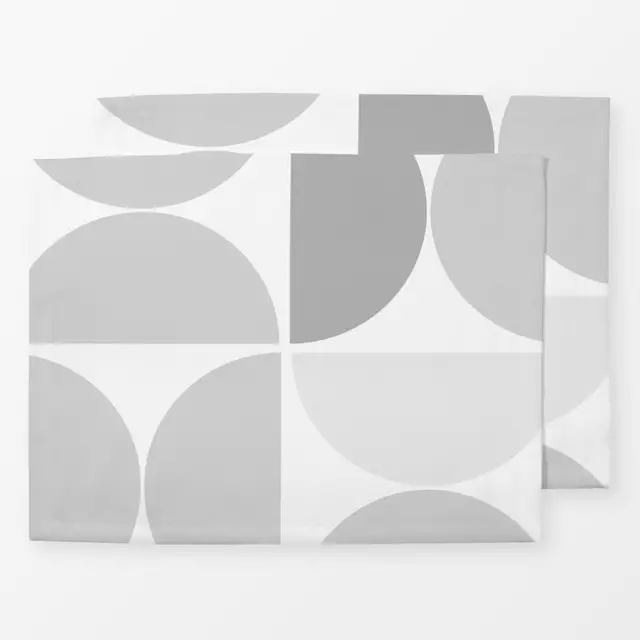 Tischset Muster Halbkreise Grau