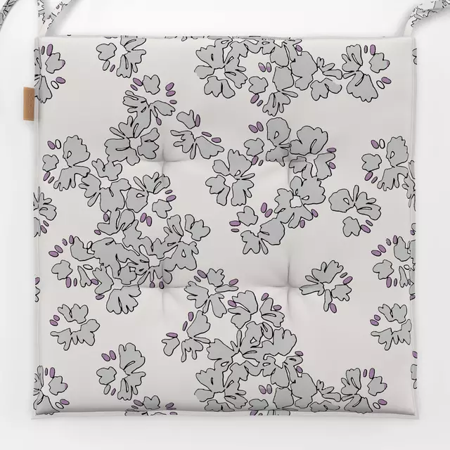 Sitzkissen Abstract Flowers Beige