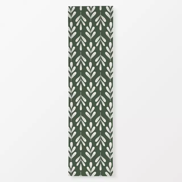 Tischläufer Winter Floral beige dark green