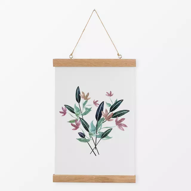 Textilposter Fantasievolles Blumenbouquet