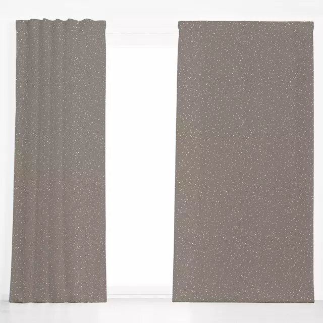 Dekovorhang Snowy Dots mud grey