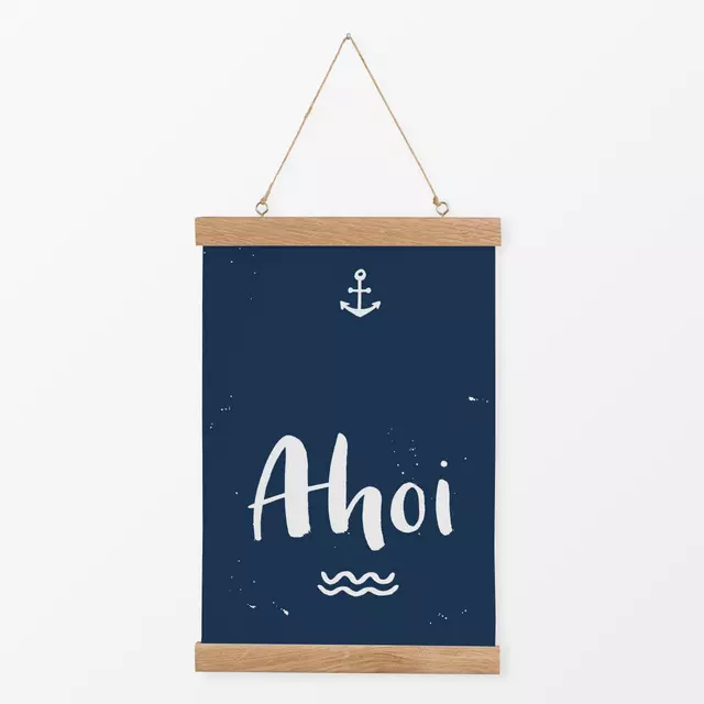 Textilposter Ahoi Dunkelblau