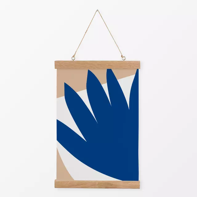 Textilposter Weiß-Blaue Blume
