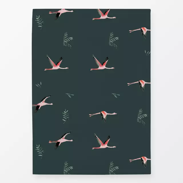 Geschirrtuch Flamingos green
