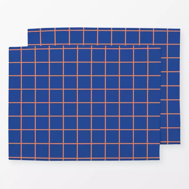 Tischset Grid Orange Blau