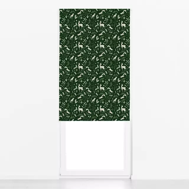 Raffrollo Winter Woodland | grün