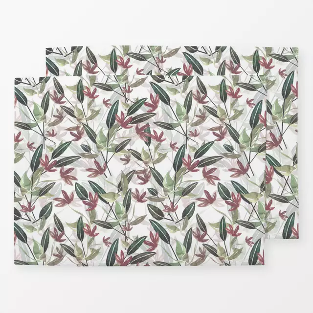 Tischset Vintage Blüten rot